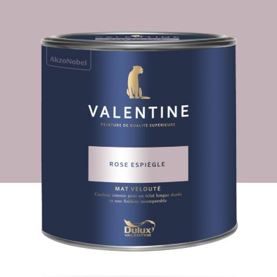 Peinture murs et boiseries rose espiègle Dulux Valentine Mat Velouté 2 L