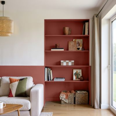 Peinture murs et boiseries rouge fulham satin GoodHome 2.5 L