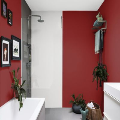 Peinture murs et boiseries rouge le rouge satin Dulux Valentine Si Simple ! 2.5 L