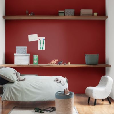 Peinture murs et boiseries rouge le rouge satin Dulux Valentine Si Simple ! 2.5 L