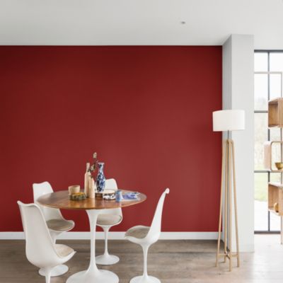Peinture murs et boiseries rouge le rouge satin Dulux Valentine Si Simple ! 2.5 L