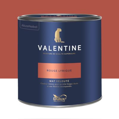 Peinture murs et boiseries rouge lyrique Dulux Valentine Mat Velouté 2 L