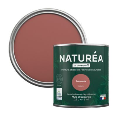 Peinture murs et boiseries terracotta velours GoodHome Naturéa 0.5 L