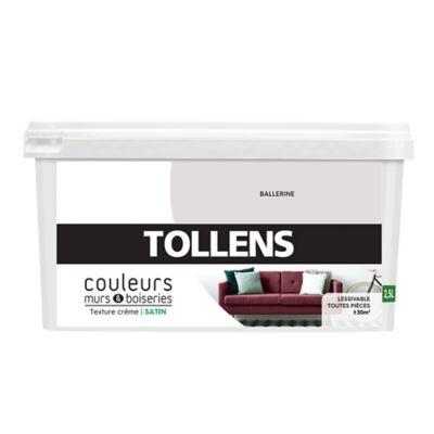 Peinture murs et boiseries Tollens ballerine satin 2,5L