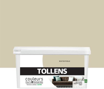 Peinture murs et boiseries Tollens bout de ficelle satin 2,5L