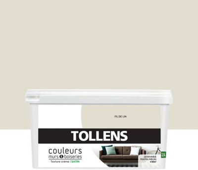 Peinture murs et boiseries Tollens fil de lin satin 2,5L