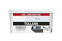Peinture murs et boiseries Tollens gris clair satin 2,5L +20% gratuit