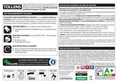 Peinture murs et boiseries Tollens gris pierre satin 0,75L