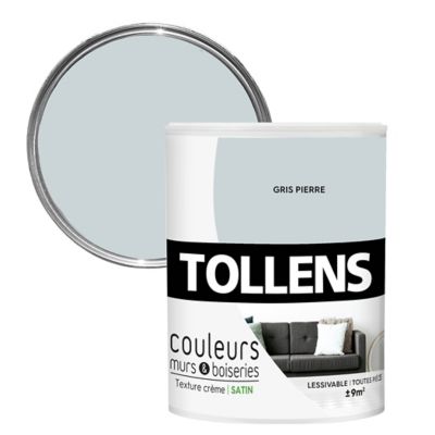 Peinture murs et boiseries Tollens gris pierre satin 0,75L