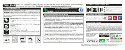 Peinture murs et boiseries Tollens gris tonnerre satin 2,5L