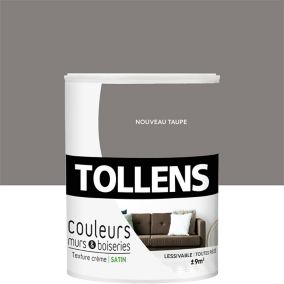 Peinture murs et boiseries Tollens nouveau taupe satin 0,75L