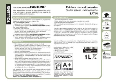 Peinture murs et boiseries Tollens Pantone 18-2043 raspberry sorbet satin 1L