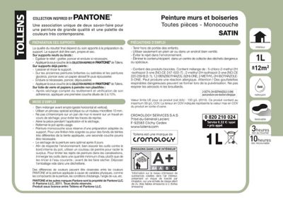 Peinture murs et boiseries Tollens Pantone 18-2043 raspberry sorbet satin 1L