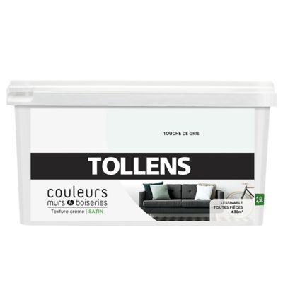 Peinture murs et boiseries Tollens touche de gris satin 2,5L