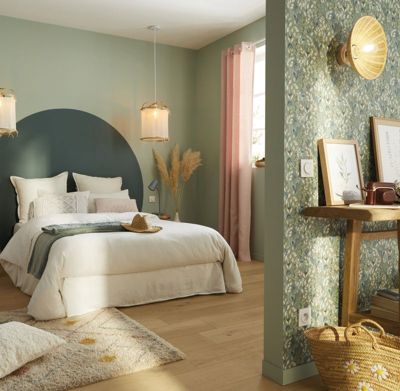 Peinture murs et boiseries vert épicéa velours GoodHome Naturéa 2 L