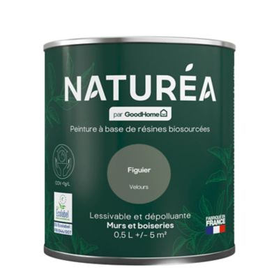 Peinture murs et boiseries vert figuier velours GoodHome Naturéa 0.5 L