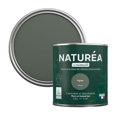 Peinture murs et boiseries vert figuier velours GoodHome Naturéa 0.5 L