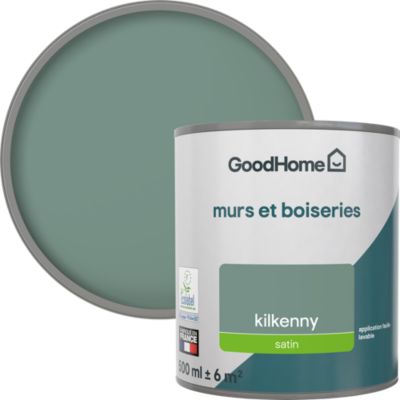 Peinture murs et boiseries vert kilkenny satin GoodHome 0.5 L