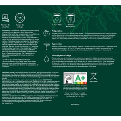 Peinture murs et boiseries vert olive velours GoodHome Naturéa 2 L