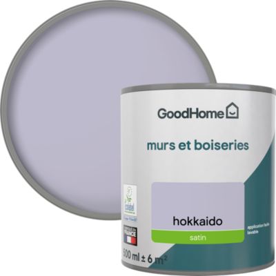 Peinture murs et boiseries violet hokkaido satin GoodHome 0.5 L