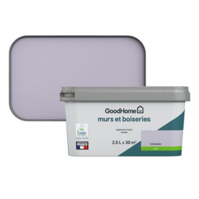 Peinture murs et boiseries violet hokkaido satin GoodHome 2.5 L