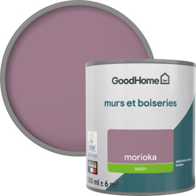 Peinture murs et boiseries violet morioka satin GoodHome 0.5 L