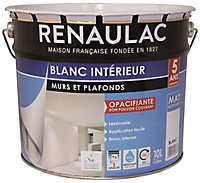 Peinture murs et plafonds bicouche blanc mat Renaulac 10L