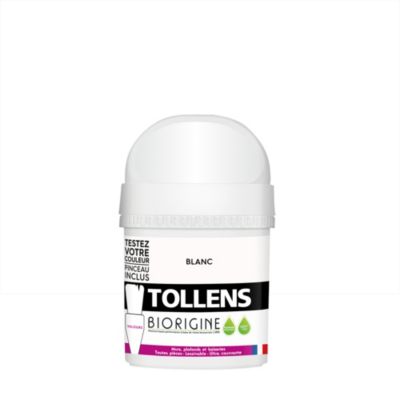 Peinture murs et plafonds Biorigine Tollens velours blanc 50ml
