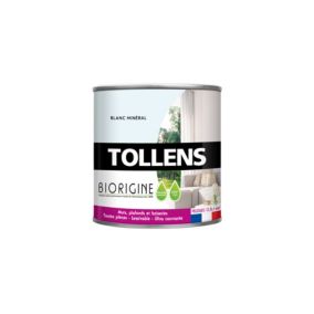 Peinture murs et plafonds Biorigine Tollens velours blanc Minéral 0,5L