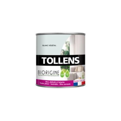 Peinture murs et plafonds Biorigine Tollens velours blanc végétal 0,5L