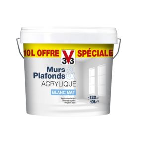 Peinture murs et plafonds blanc mat 10L V33