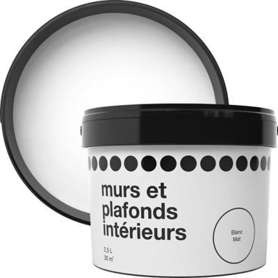 Peinture murs et plafonds blanc mat 2,5L