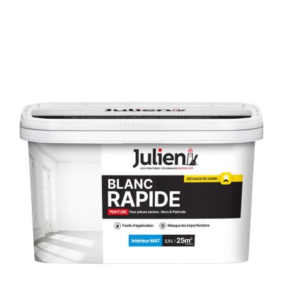 Peinture murs et plafonds blanc rapide Julien blanc mat 2,5L