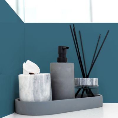Peinture murs et plafonds cuisine et bains bleu paon satin Tollens 2 L