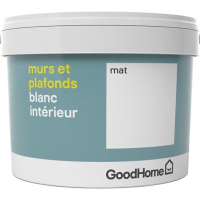 Peinture murs et plafonds GoodHome blanc mat 2,5L