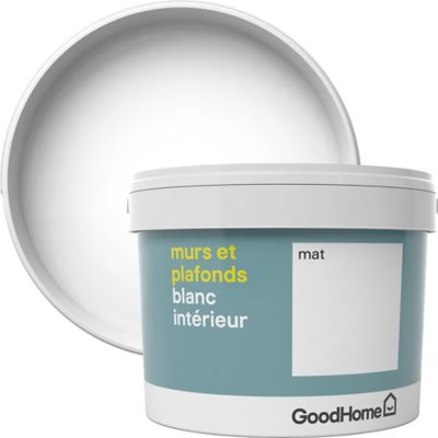 Peinture murs et plafonds GoodHome blanc mat 2,5L