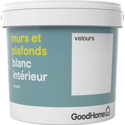 Peinture murs et plafonds GoodHome blanc velours 5L Castorama