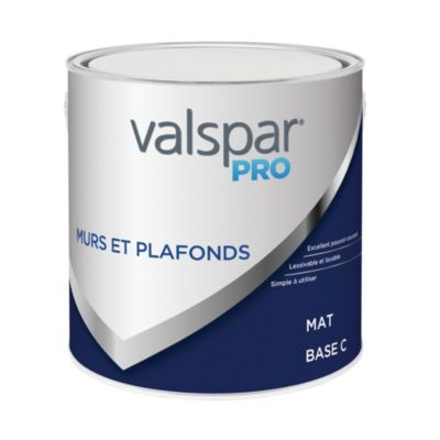 Peinture murs et plafonds Valspar Pro mat base C 2,5L