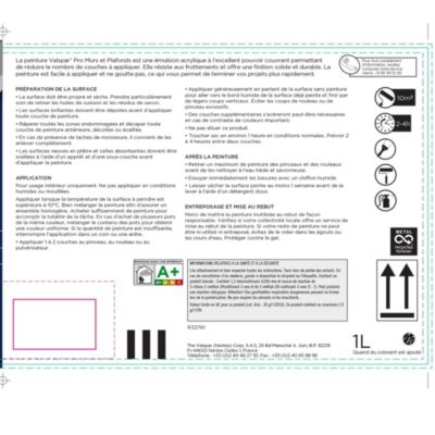 Peinture murs et plafonds Valspar Pro satin base A 1L