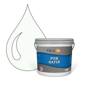 Peinture murs intérieurs satinée- Cuisine & Salle de bain POK SATIN - Blanc Grisé 50m² - 5L