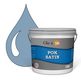 Peinture murs intérieurs satinée- Cuisine & Salle de bain POK SATIN - Bleu d'Horizon 100m² - 10L