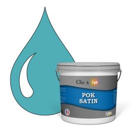 Peinture murs intérieurs satinée- Cuisine & Salle de bain POK SATIN - Céladon 50m² - 5L
