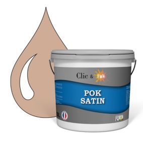 Peinture murs intérieurs satinée- Cuisine & Salle de bain POK SATIN - Café noisette 100m² - 10L
