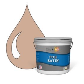 Peinture murs intérieurs satinée- Cuisine & Salle de bain POK SATIN - Café noisette 50m² - 5L