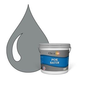 Peinture murs intérieurs satinée- Cuisine & Salle de bain POK SATIN - Gris clair 25m² - 2,5L