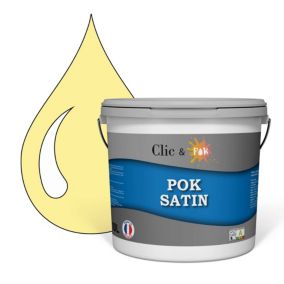 Peinture murs intérieurs satinée- Cuisine & Salle de bain POK SATIN - Jaune Pop-Corn 100m² - 10L