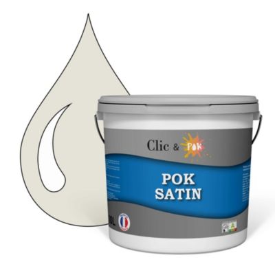 Peinture murs intérieurs satinée- Cuisine & Salle de bain POK SATIN - Lin Clair 100m² - 10L