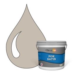 Peinture murs intérieurs satinée- Cuisine & Salle de bain POK SATIN - Lin Médium 25m² - 2,5L