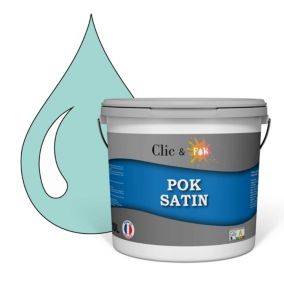 Peinture murs intérieurs satinée- Cuisine & Salle de bain POK SATIN - Mojito Turquoise 100m² - 10L