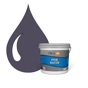Peinture murs intérieurs satinée- Cuisine & Salle de bain POK SATIN - Obsidienne 25m² - 2,5L